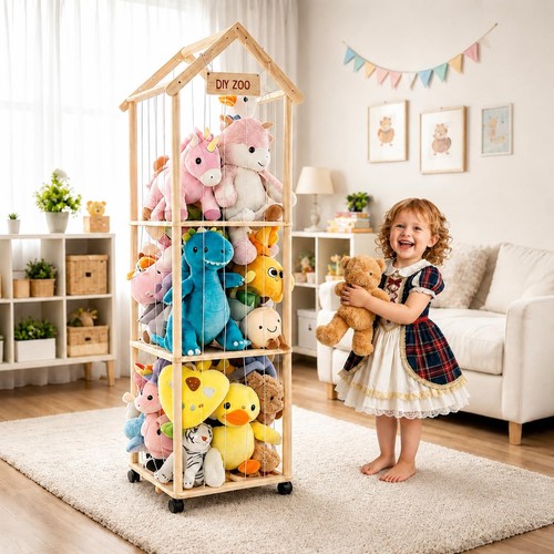 Wooden teddy storage zoo - zoo, |