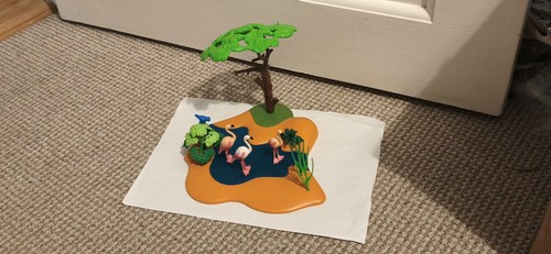 Playmobil flamingo and - flamingo, pond