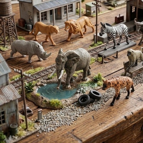 Lifelike zoo animal model toys - zoo,